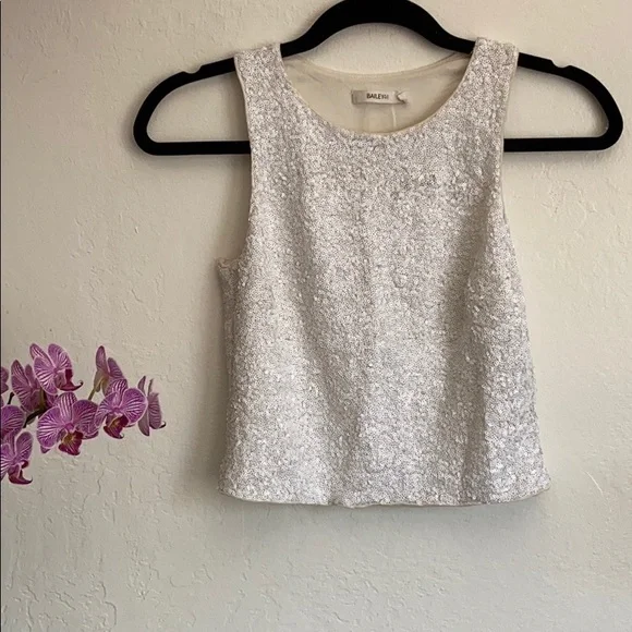 bailey 44 white sequin dress Bailey 44 | Tops | Bailey 44 Sequin White Crop Top